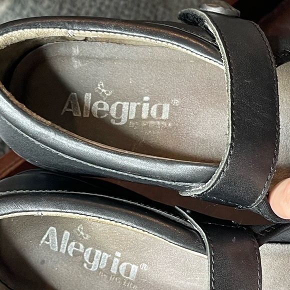 Alegria Maya Nappa Black Stretch and Leather Mary Jane Non Skid Clogs Size 8 - Picture 9 of 15